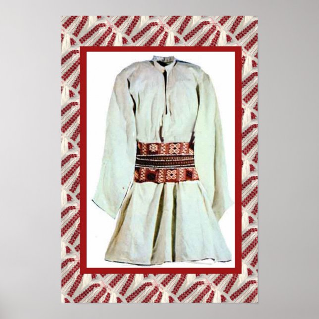 Poster Artesanato romeno, roupa masculina bordada (Frente)