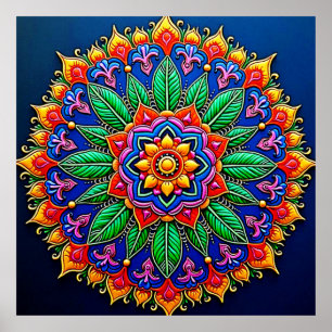 Poster Artesanato Vibrante de Mandalas