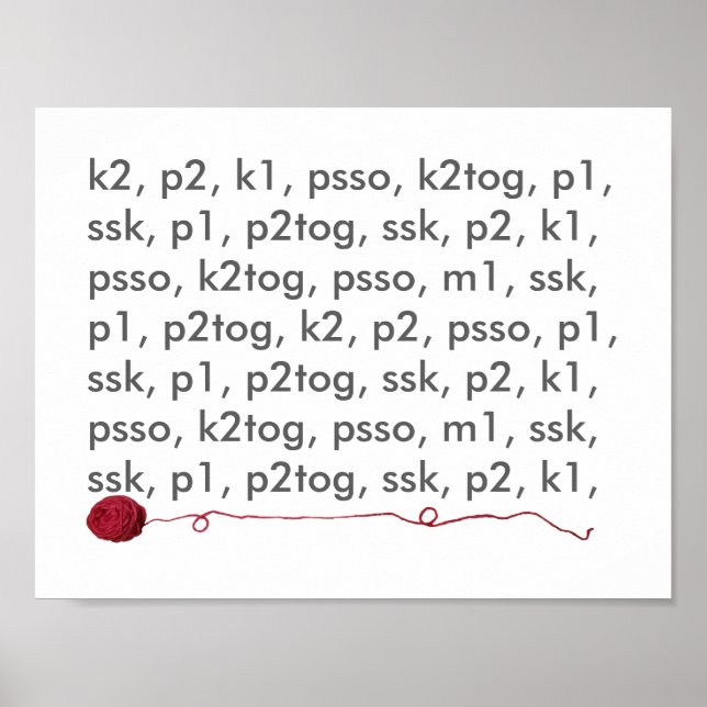 Pôster Artesanatos de tricô de Lingo Red Yarn (Frente)