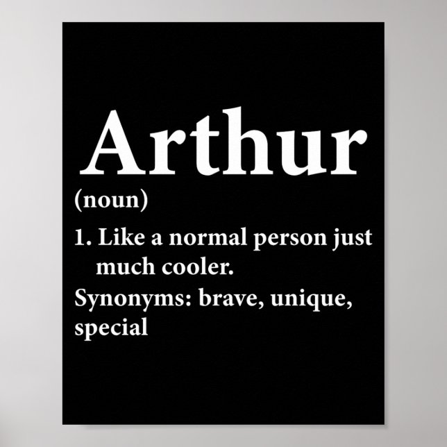 Poster Arthur Name Definition Funny D  (Frente)