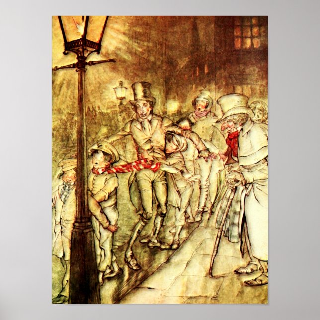 Poster Arthur Rackham - A Christmas Carol - Street (Frente)