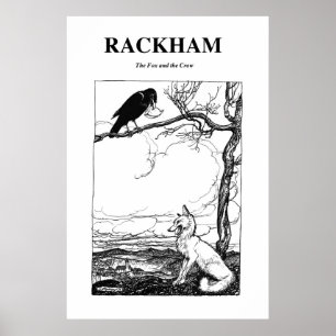 Poster Arthur Rackham - A Raposa e o Corvo - Vintage