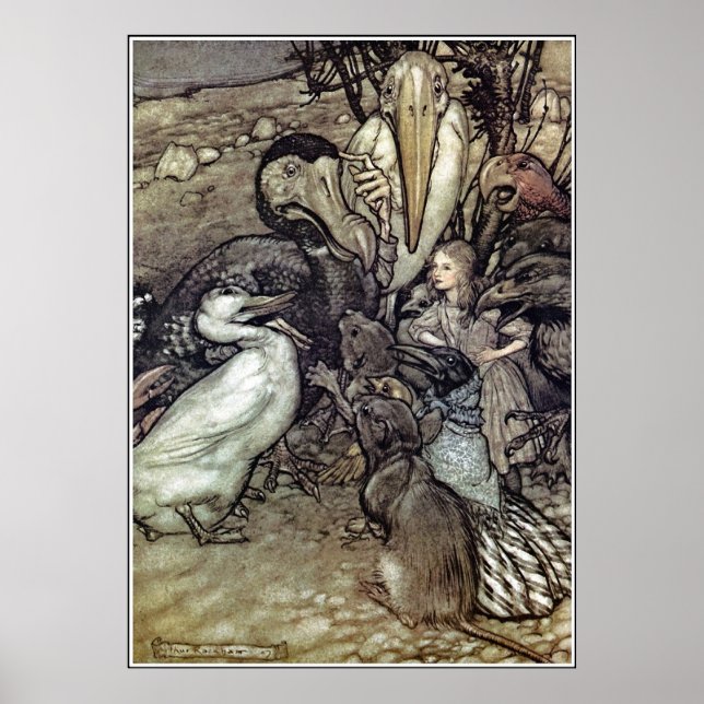 Pôster Arthur Rackham Alice No País Das Maravilhas (Frente)
