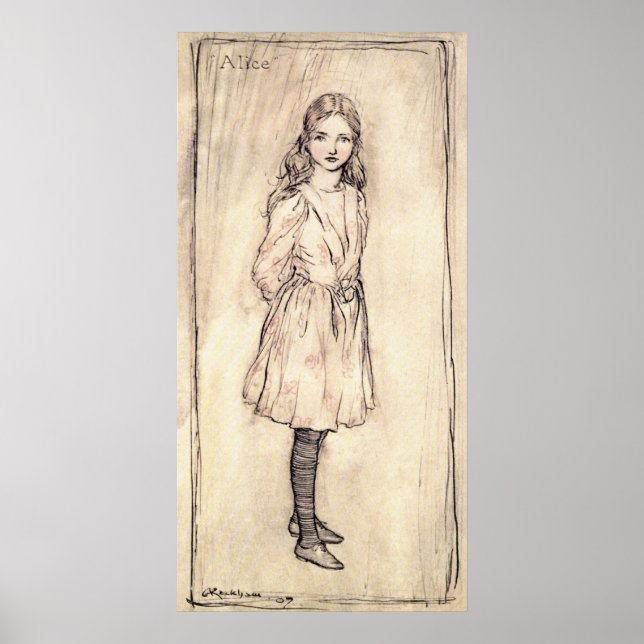 Pôster Arthur Rackham Alice No País Das Maravilhas (Frente)