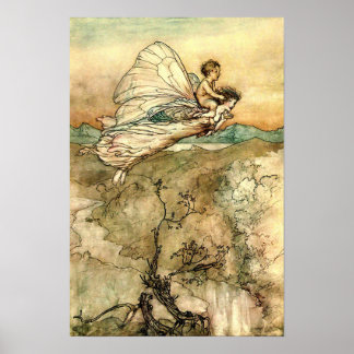 Poster Arthur Rackham - arte vintage de conto de fadas