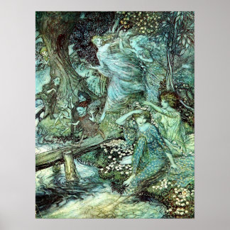 Poster Arthur Rackham - arte vintage de conto de fadas