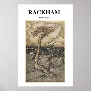 Poster Arthur Rackham - O Dragão do Mar - Arte Vintage