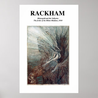 Poster Arthur Rackham Rhinegold e os Valquírias