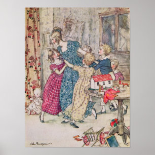 Poster Arthur Rackham Um grupo lavado e resistente