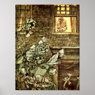Poster Arthur Rackham - Uma Carol de Natal - Fantasmas