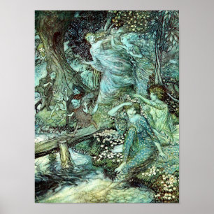 Poster Arthur Rackham's Faeries, azul