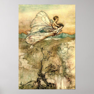 Poster Arthur Rackham's Faeries em voo