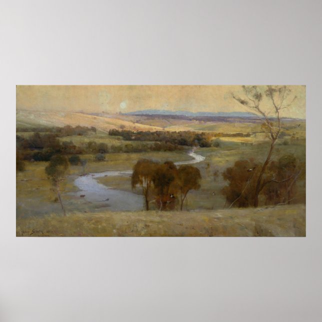 Pôster Arthur Streeton - 'Still_glides_the stream, e_sh (Frente)