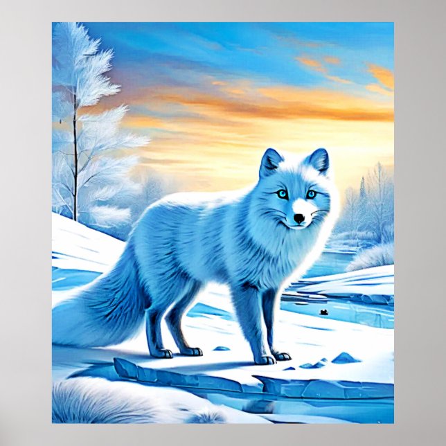 Poster Ártico de Fox Fox Snow (Frente)