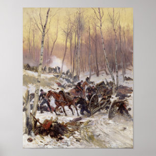 Pôster Artillery Combat in a Wood