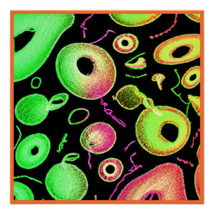 Pôster Artista de Abstrato de Padrão de Cores Expressivo
