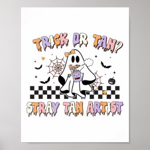 Poster Artista De Bronzea De Spray Retroativo Halloween F