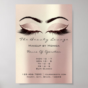 Poster Artista de Cílios Maquiagem Brilho Beleza Rosa Ros