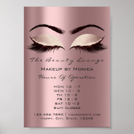 Poster Artista de Cílios Maquiagem Brilho Berinjela Faísc