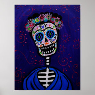 Pôster artista do mexicano de diâmetro de los muertos