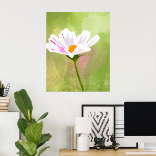Poster Artista Flor do Cosmos Branco