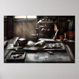 Poster Artista gráfico - no escritório das impressoras