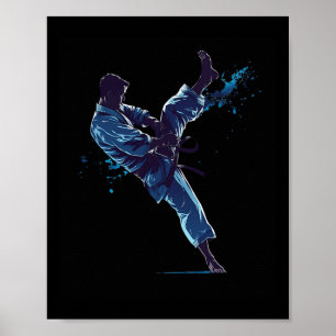 Poster Artista Marcial Dinâmico Chute de Karatê