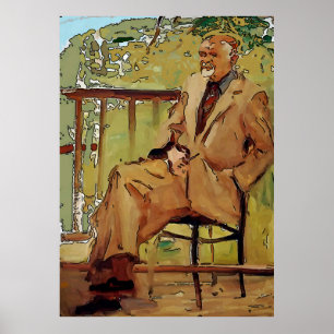 Poster Artista Sentado em Porch