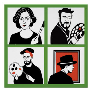 Pôster Artistas Quartet Glossy Poster