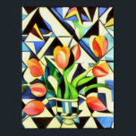Poster Artistic Art Deco Style Tulips<br><div class="desc">Artistic Art Deco Style Tulips is a geometric style painting of red spring flowers on a blue background. A dramatic and flamboyant design for birthdays, anniversaries, and national tulip day: for gardeners, florists, and tulip lovers. Tulips are ideal for the 11th wedding anniversary, July birthdays, national tulip day, and Mother's...</div>