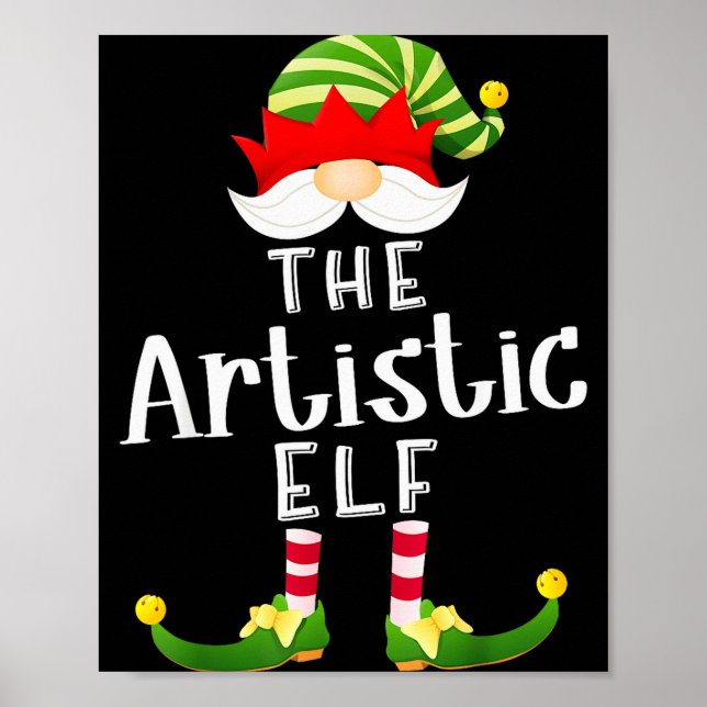 Poster Artistic Elf Group Christmas Funny Pajama Party  (Frente)