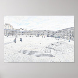 Poster Artistic Halifax Piece Hall Heritage Landmark