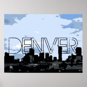 Poster artístico da skyline de Denver Colorado