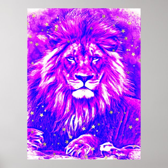Poster *~* Artsy + Abstrato Bold Celestial LION AP23 (Frente)