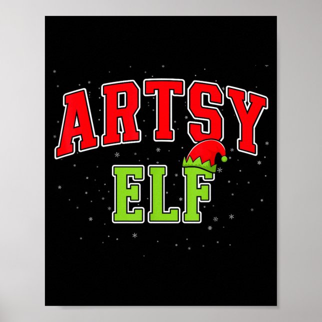 Poster Artsy Elf Christmas Family Matching Group Xmas Act (Frente)