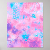 Artsy Girly Pink Blue Abstrato Paint Splatter Art