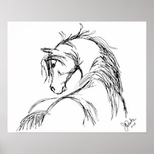 Pôster Artsy Horse Sketch