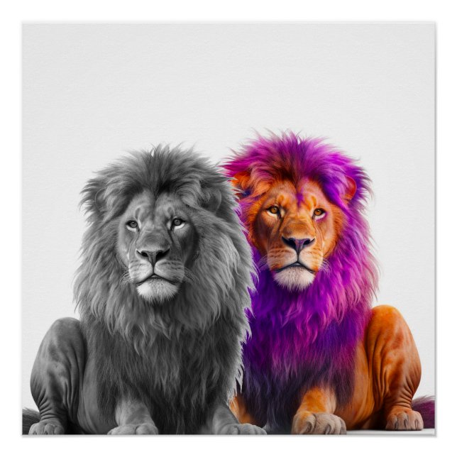 Pôster Artsy Lions (Frente)
