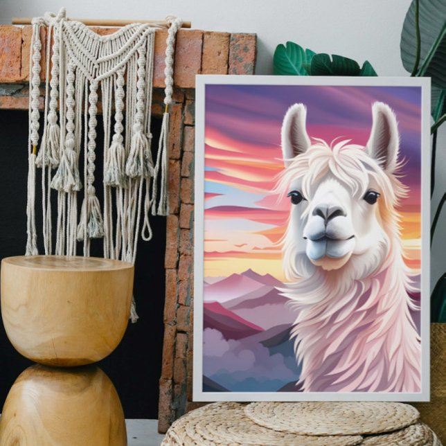 Poster Artsy Llama Cóplia Cóplia Montanha Sunset (Criador carregado)