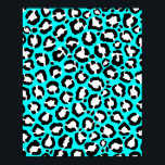 Poster Artsy Modern Cyan Blue Leopard Animal Print<br><div class="desc">Artsy, moderno, moderno, moderno, e padrão de impressão de animais leopardo desenhado a preto e branco, giro, num fundo azul ciano. ***NOTA DE DESIGN IMPORTANTE: Para qualquer solicitação de design personalizada, como solicitações de correspondência de produtos, alterações de cor, mudanças de posicionamento ou qualquer outra solicitação de alteração, clique no...</div>