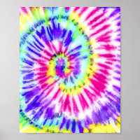 Artsy Neon Rainbow Tie Dye Watercolor Patterno