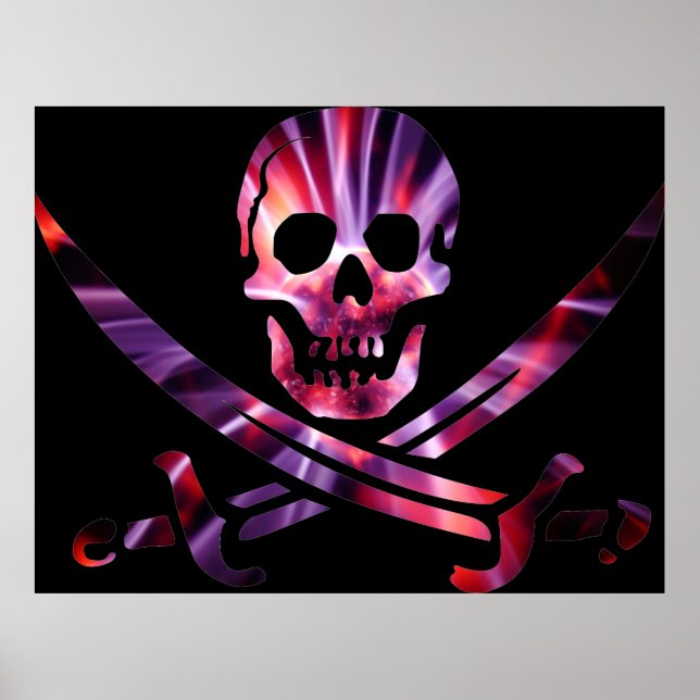 Poster Artsy Pirate Skull (Frente)