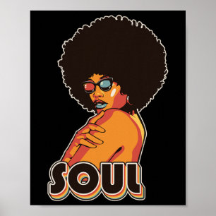 Poster Artsy Womens Funk Vintage 70 Costume Afro Soul Mu