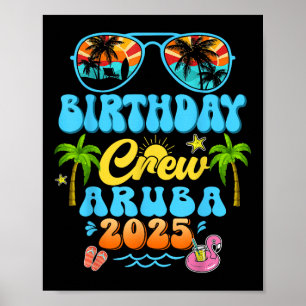 Poster Aruba Birthday Crew Vacation Cruise 2025 Summer Gr