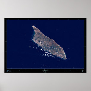 Pôster Aruba, Cartaz Satélite do Caribe