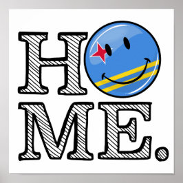 Poster Aruba Flag Smiling House Warmer
