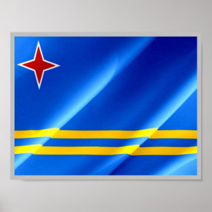 Poster Aruba - Sinalizador acenando -