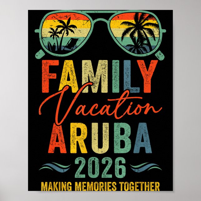 Poster Aruba Vacation 2026 Matching Family Group Summer  (Frente)