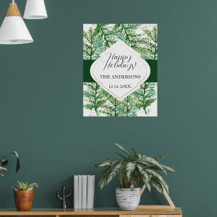 Poster Árvore Artística em Aquarela Personalizada