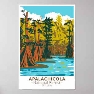 Poster Árvore Baldcypress da Floresta Nacional de Apalach